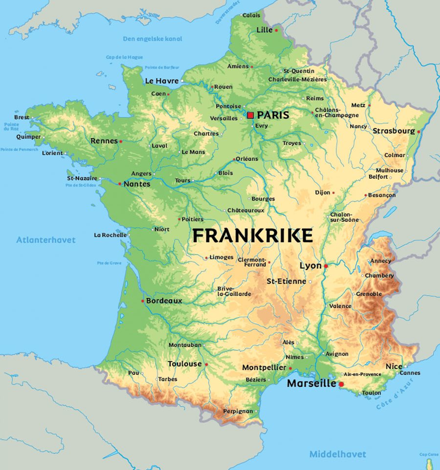 kart over nice frankrike Kart Over Frankrike Se Bl A Beliggenheten For Hovedstaden Paris kart over nice frankrike