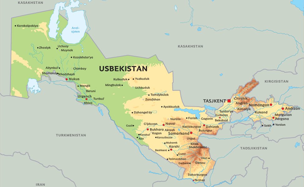 Карта узбекистана через спутник онлайн в реальном